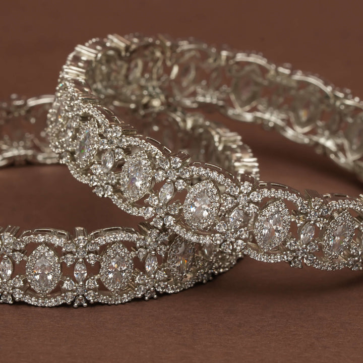 CZ White Gold Bangles