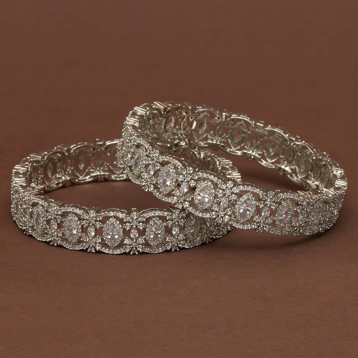 CZ White Gold Bangles