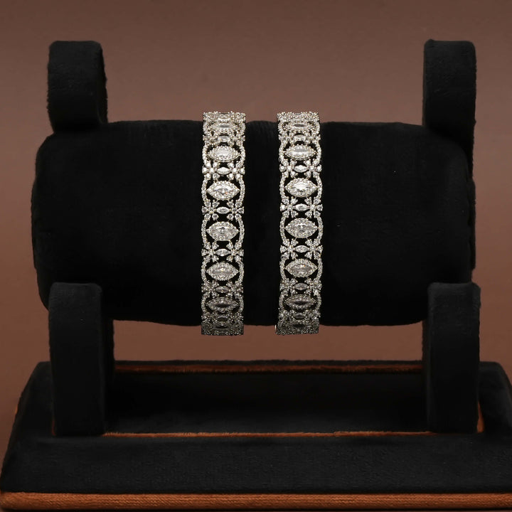 CZ White Gold Bangles