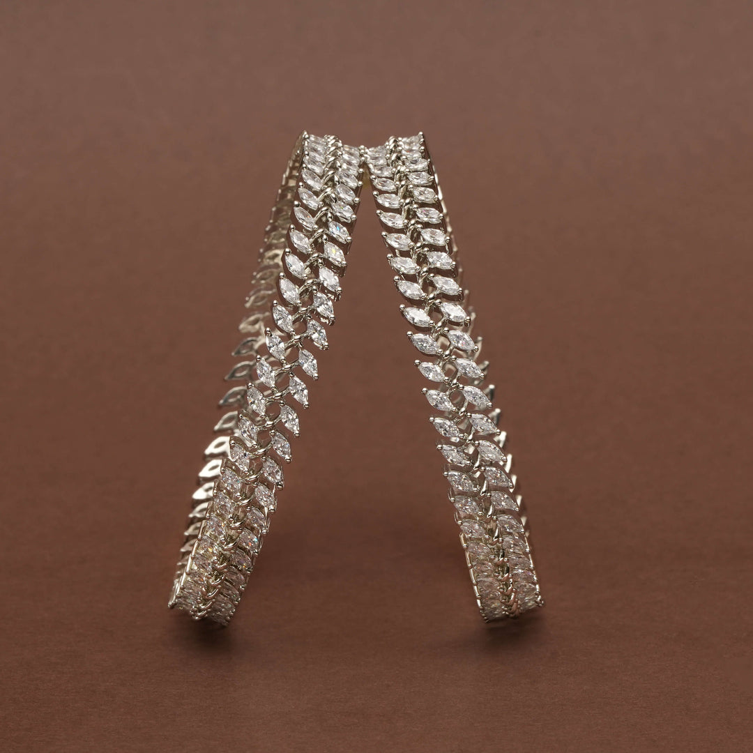 CZ White Gold Bangles