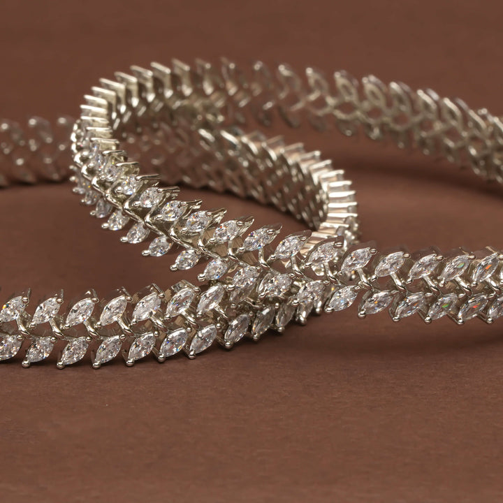 CZ White Gold Bangles
