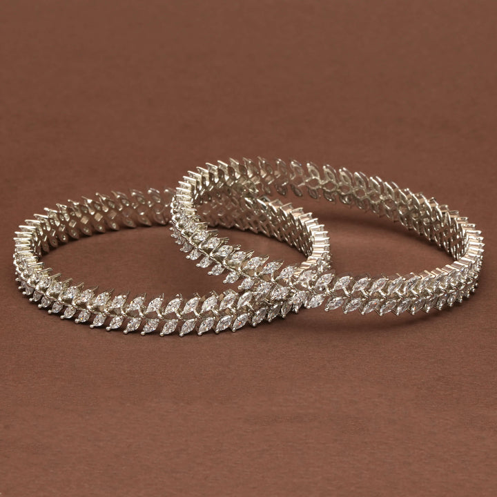 CZ White Gold Bangles