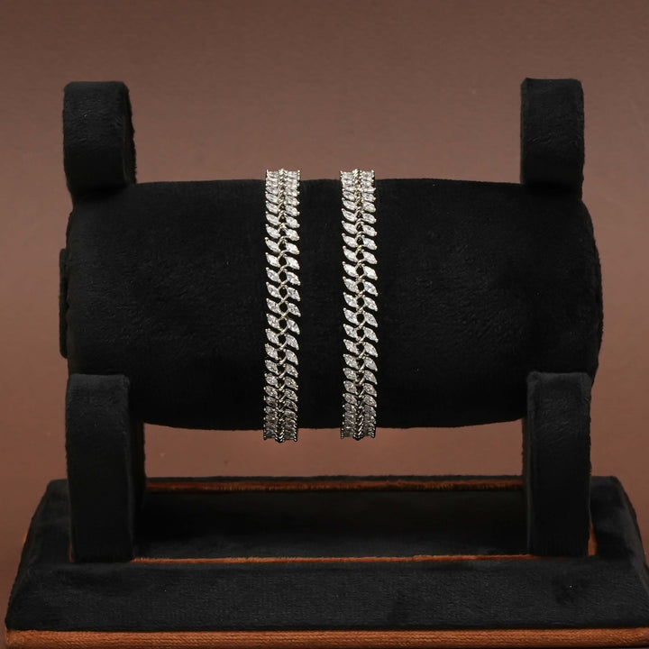 CZ White Gold Bangles