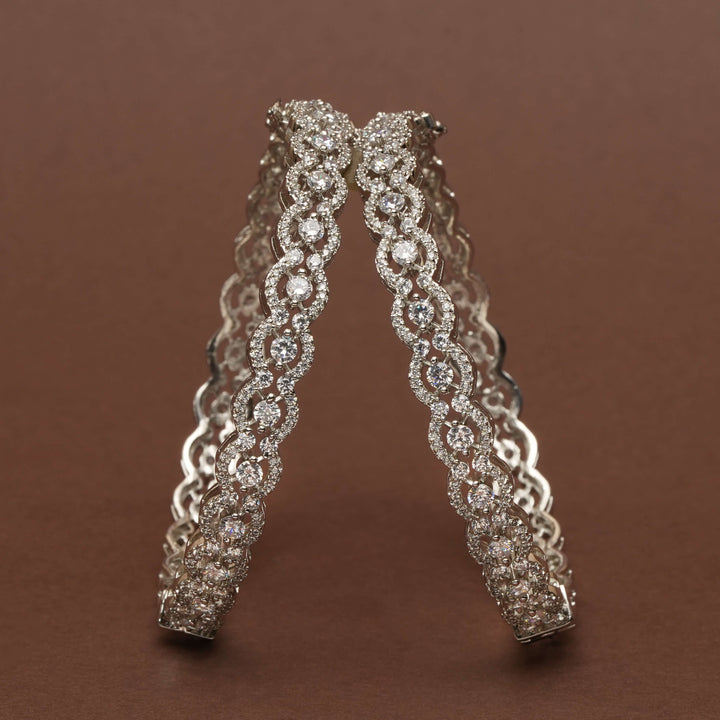 CZ White Gold Bangles