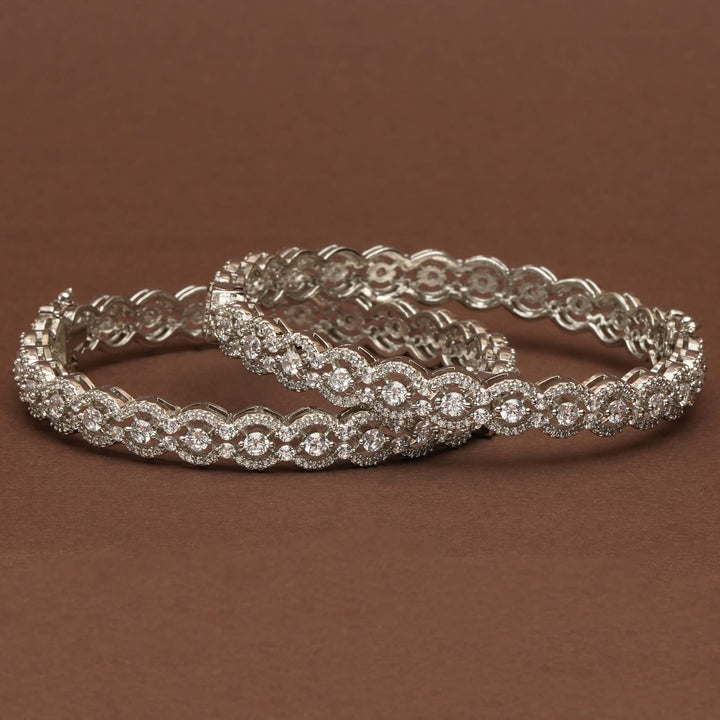 CZ White Gold Bangles