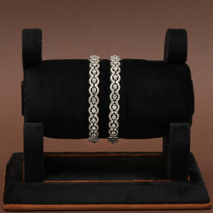 CZ White Gold Bangles