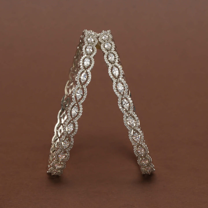 CZ White Gold Bangles