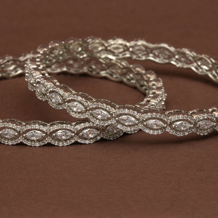 CZ White Gold Bangles