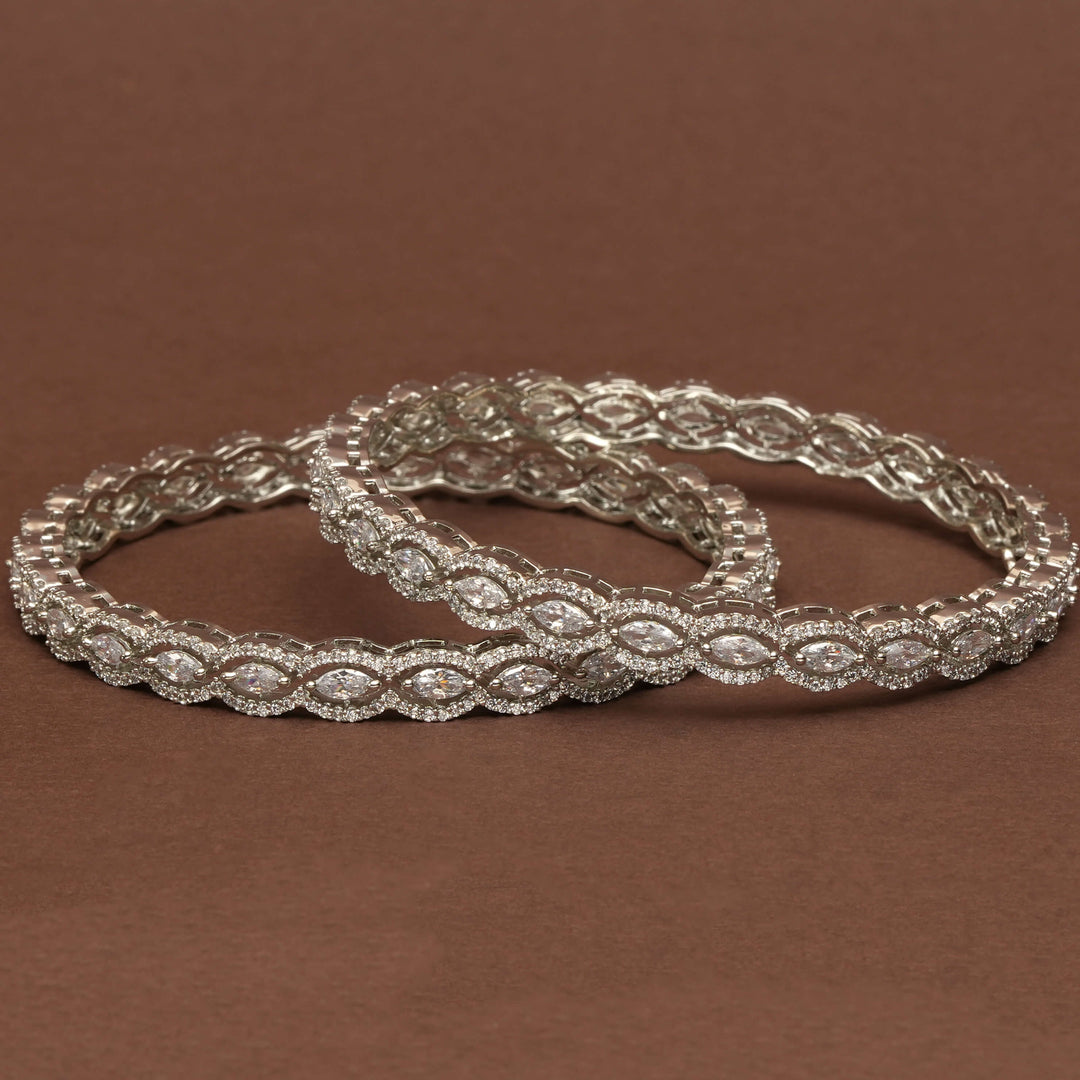 CZ White Gold Bangles