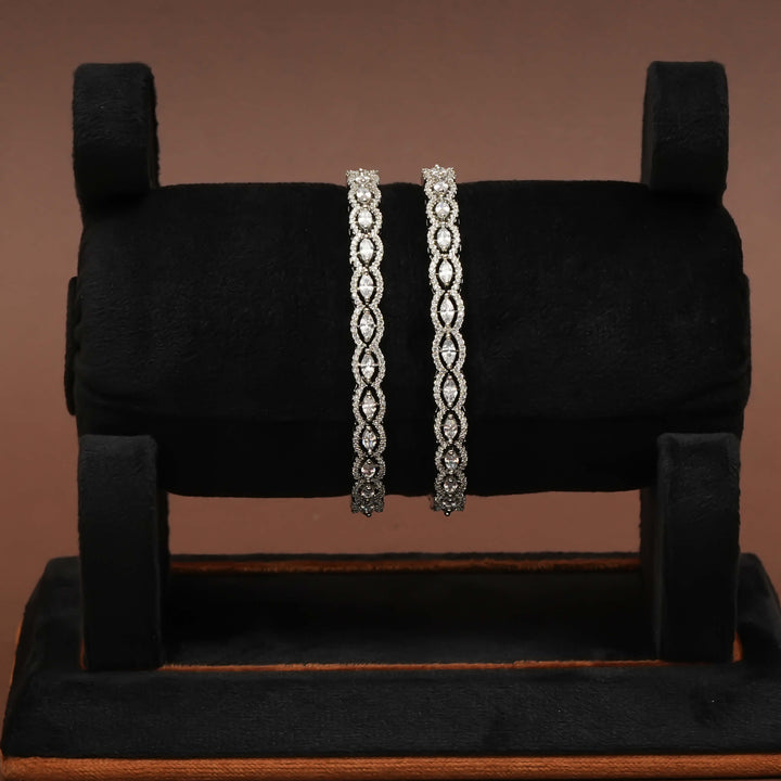 CZ White Gold Bangles