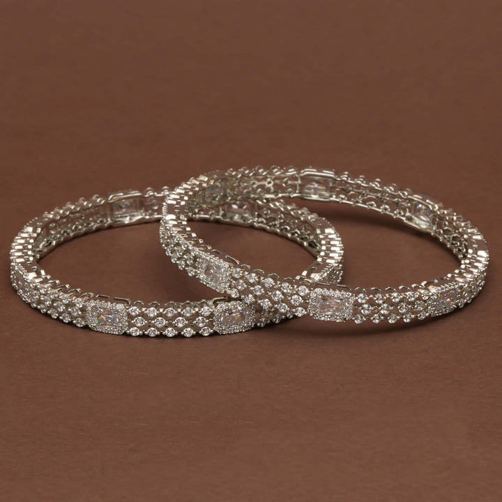CZ White Gold Bangles