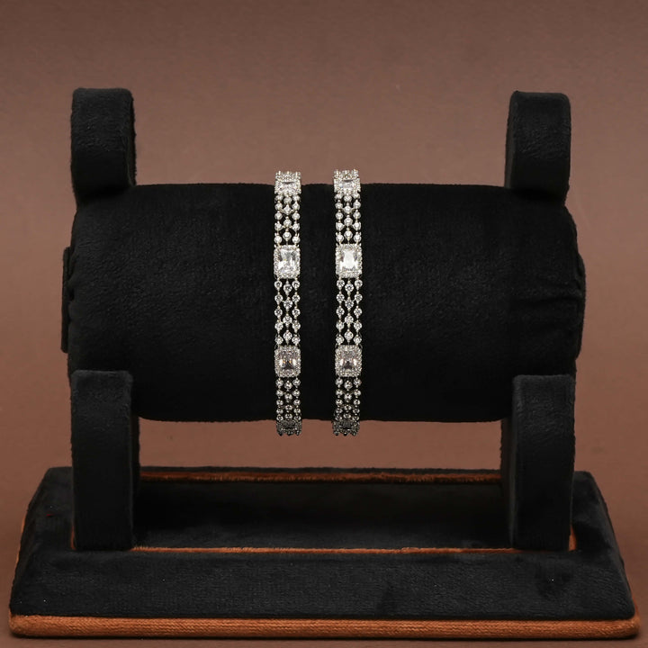 CZ White Gold Bangles