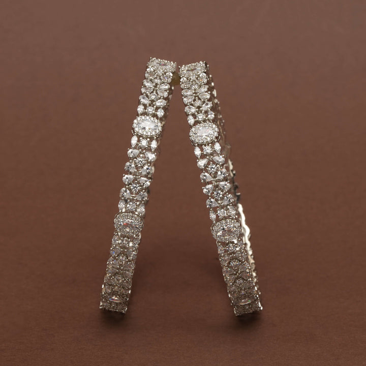 CZ White Gold Bangles