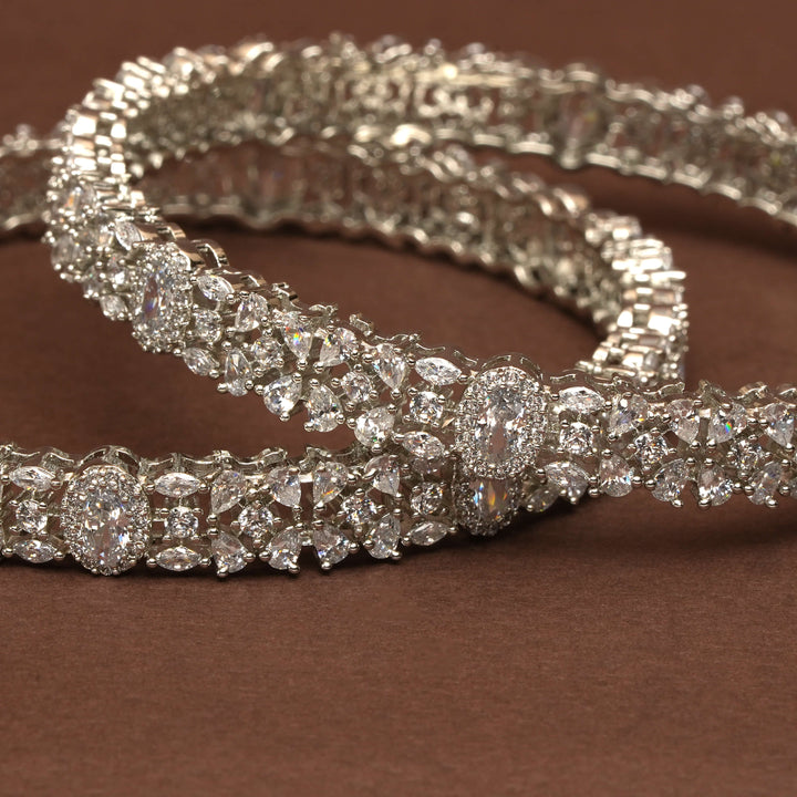 CZ White Gold Bangles