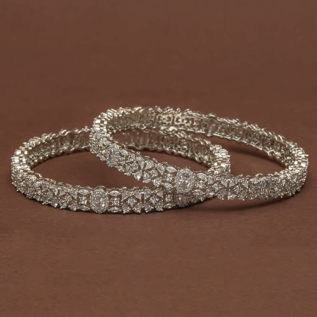 CZ White Gold Bangles