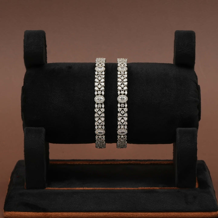 CZ White Gold Bangles