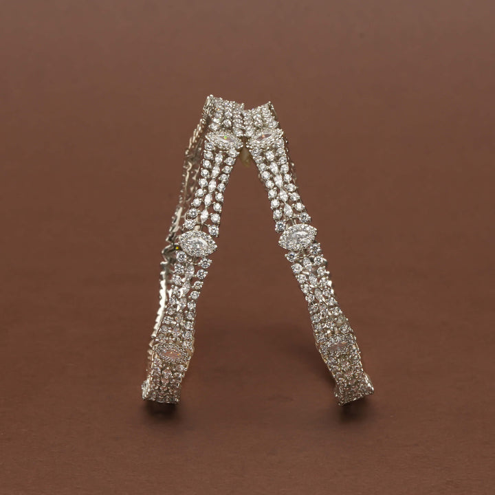 CZ White Gold Bangles