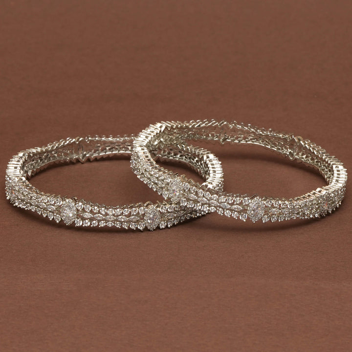 CZ White Gold Bangles