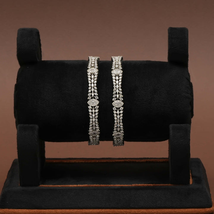 CZ White Gold Bangles