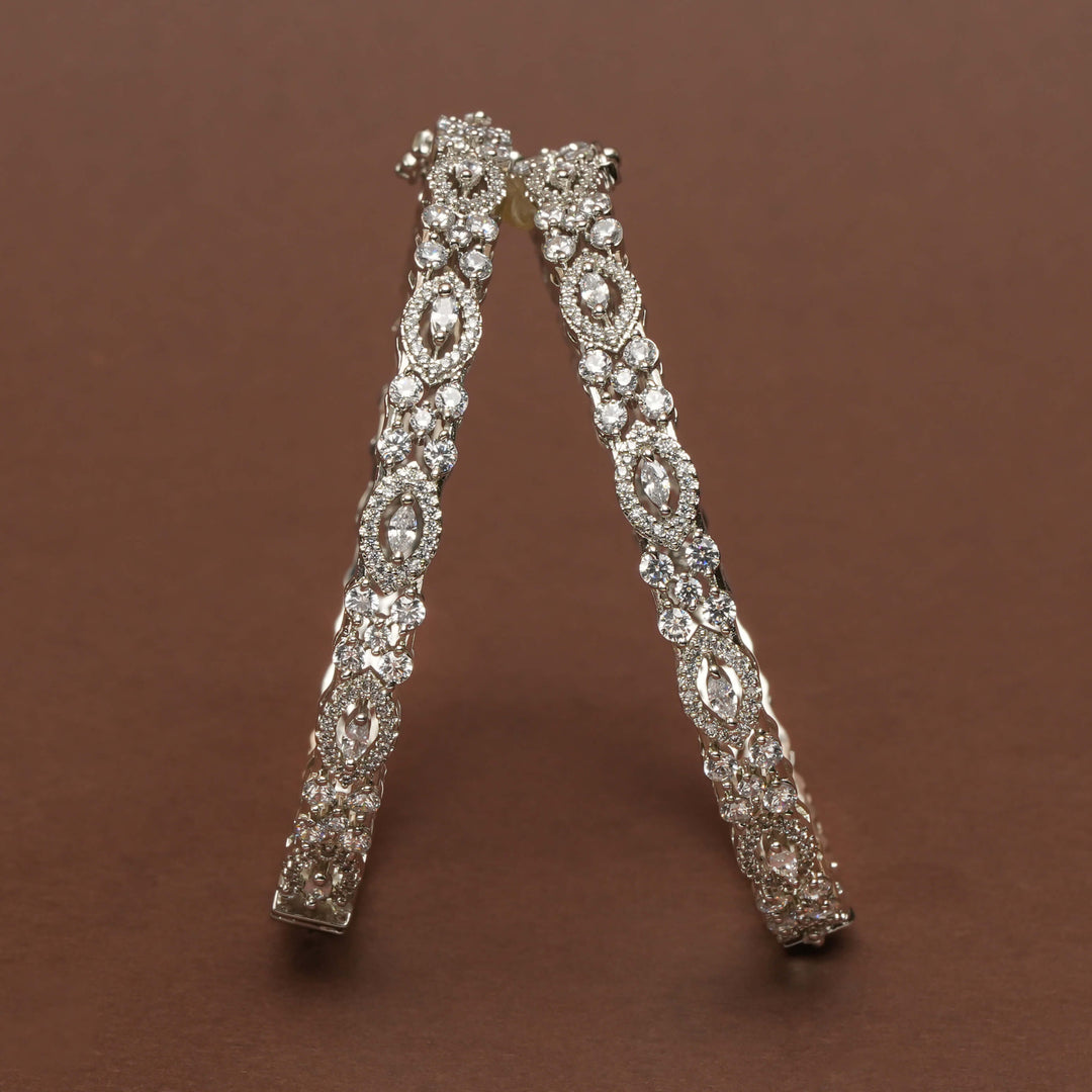 CZ White Gold Bangles