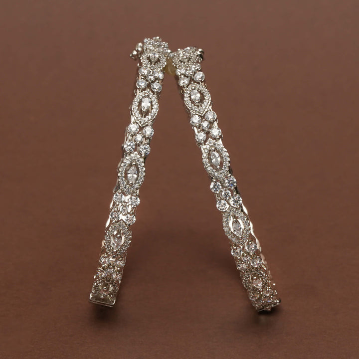 CZ White Gold Bangles