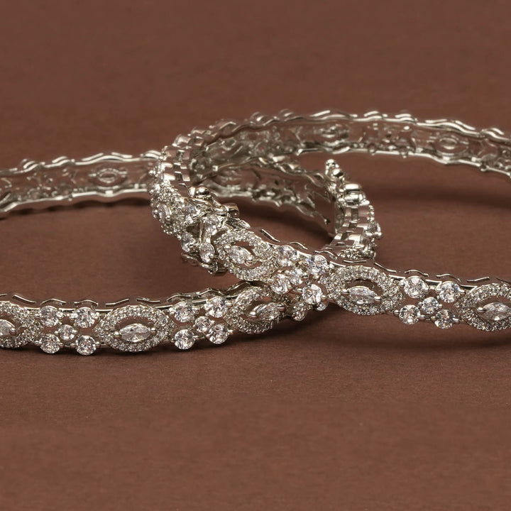 CZ White Gold Bangles