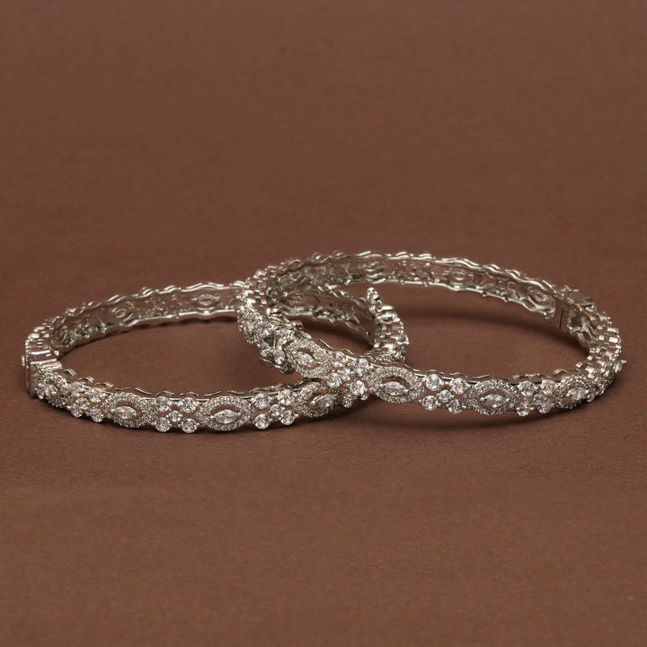 CZ White Gold Bangles