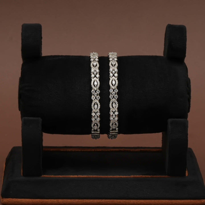 CZ White Gold Bangles