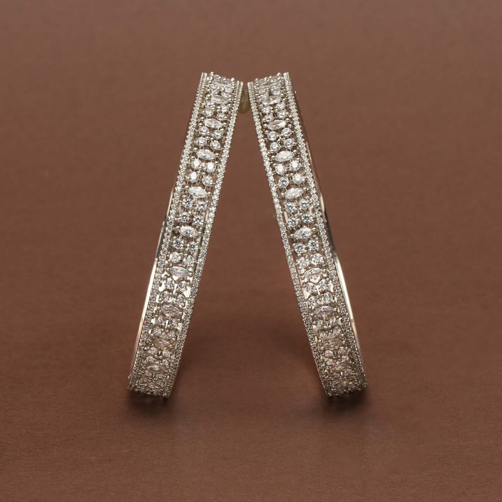 CZ White Gold Bangles