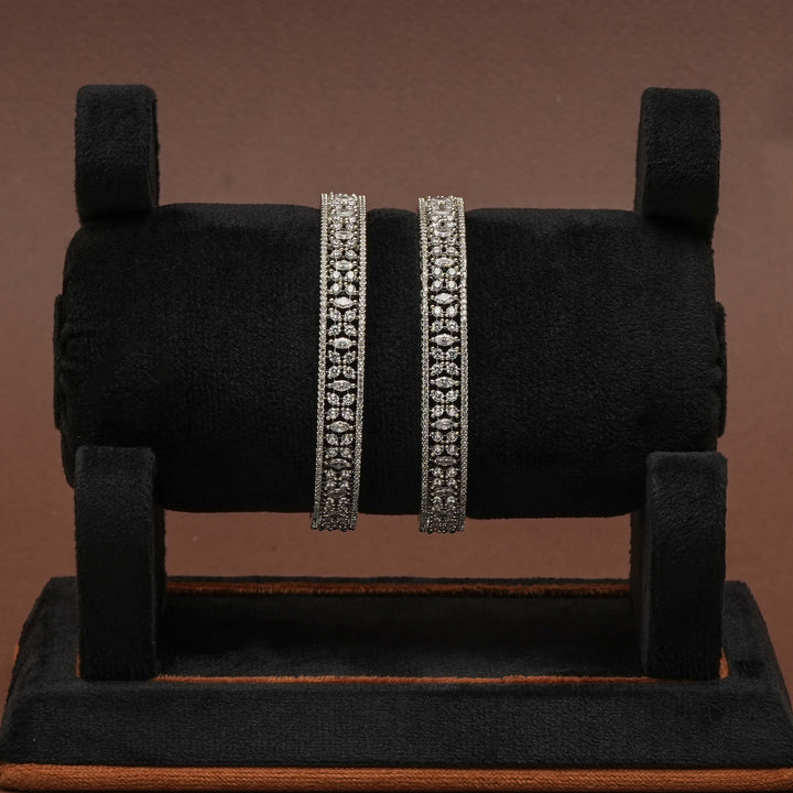 CZ White Gold Bangles