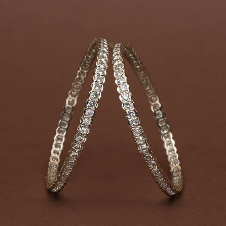 CZ White Gold Bangles