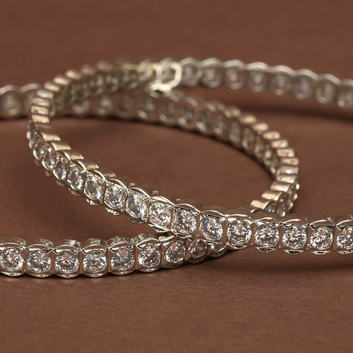 CZ White Gold Bangles