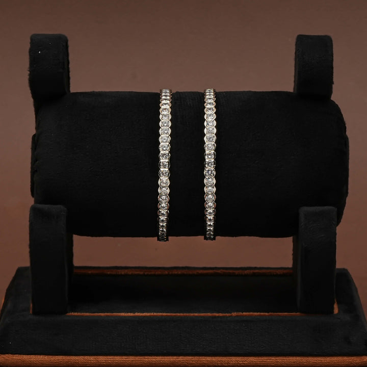 CZ White Gold Bangles