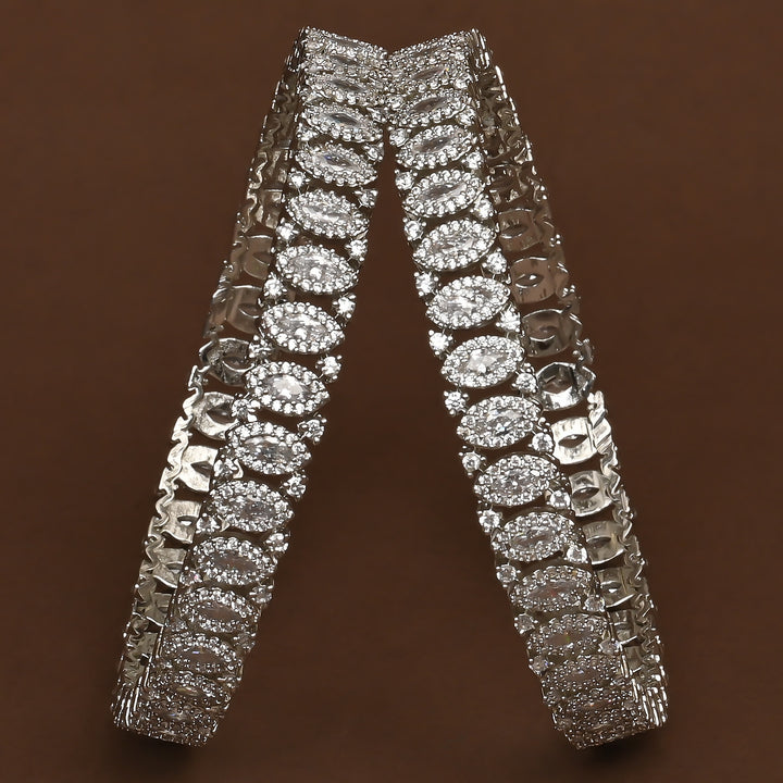 CZ White Gold Bangles