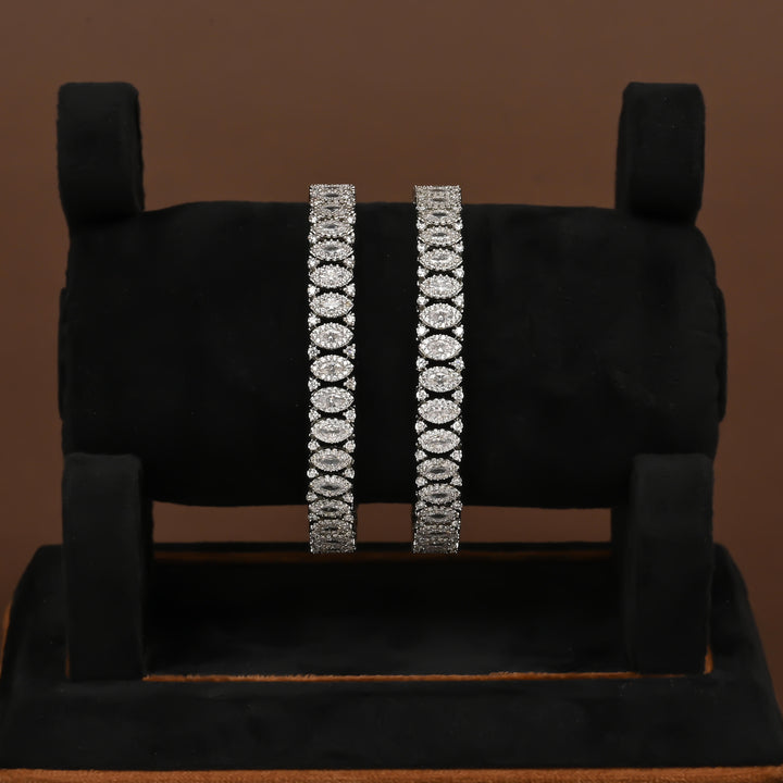 CZ White Gold Bangles