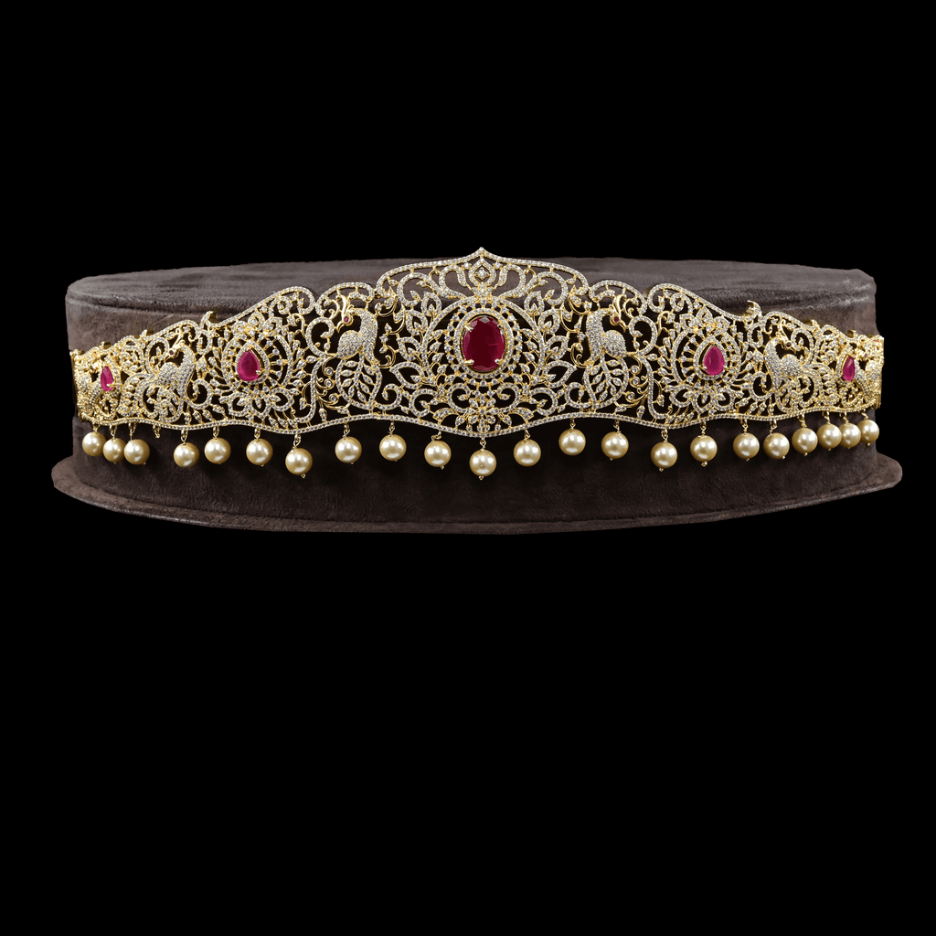 CZ Ruby Nakshi Exclusive Vaddanam (Oddiyanam)