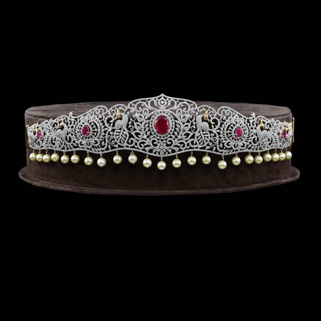 CZ Ruby Nakshi Exclusive Vaddanam (Oddiyanam)