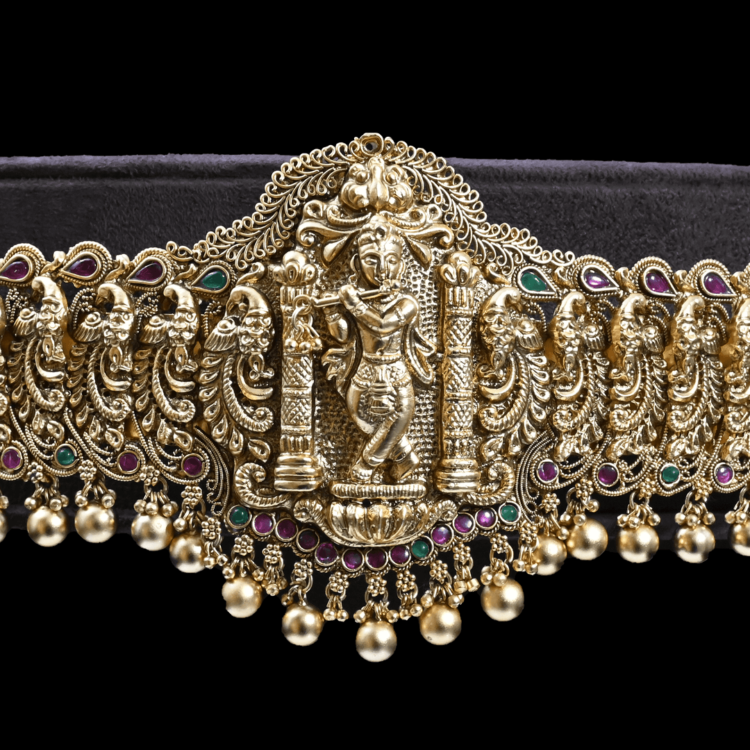 Traditional Temple Krishna with Nakshi Exclusive Belt