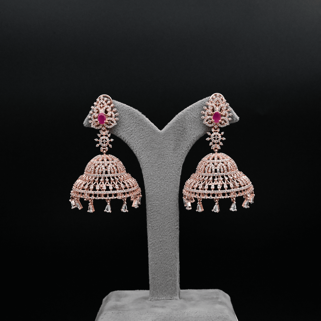 CZ Ruby Earrings