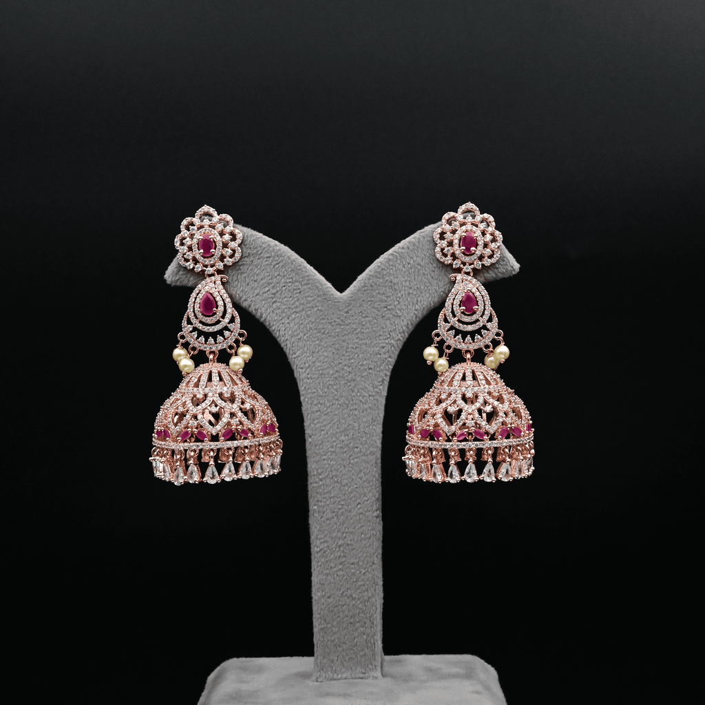 CZ Ruby Earrings