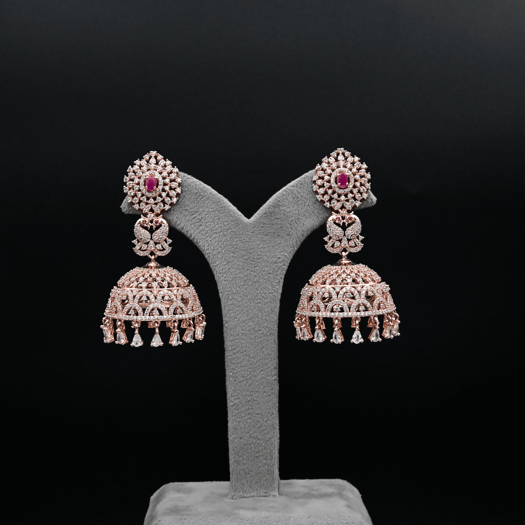 CZ Ruby Earrings