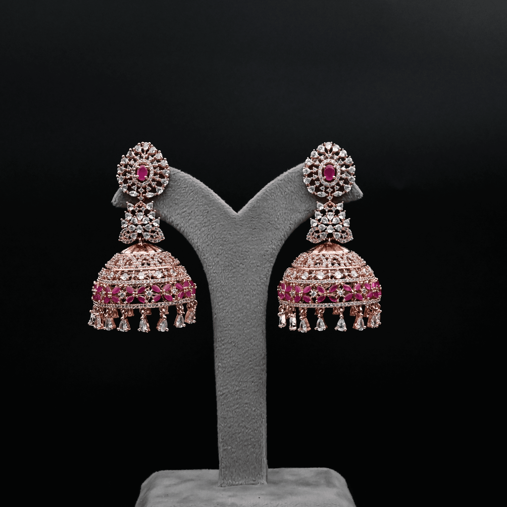 CZ Ruby Earrings