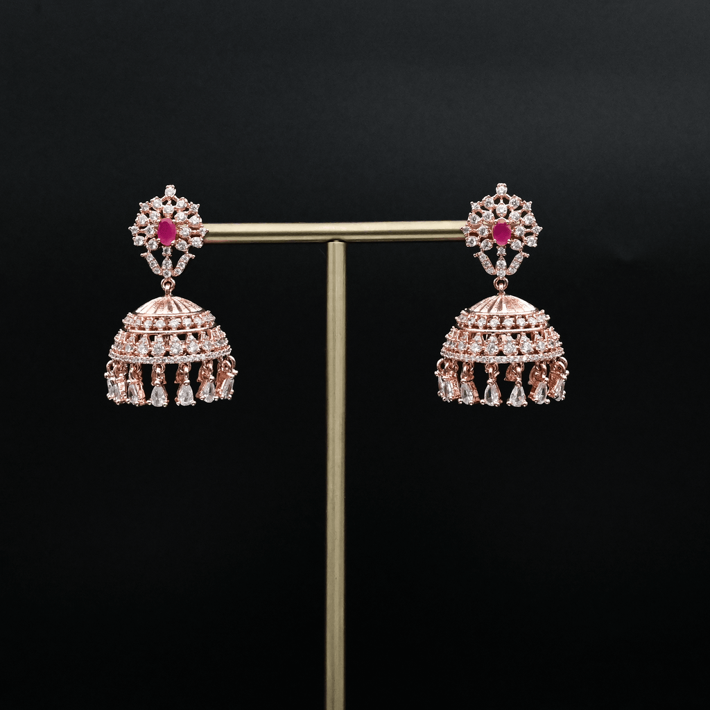 CZ Ruby Earrings