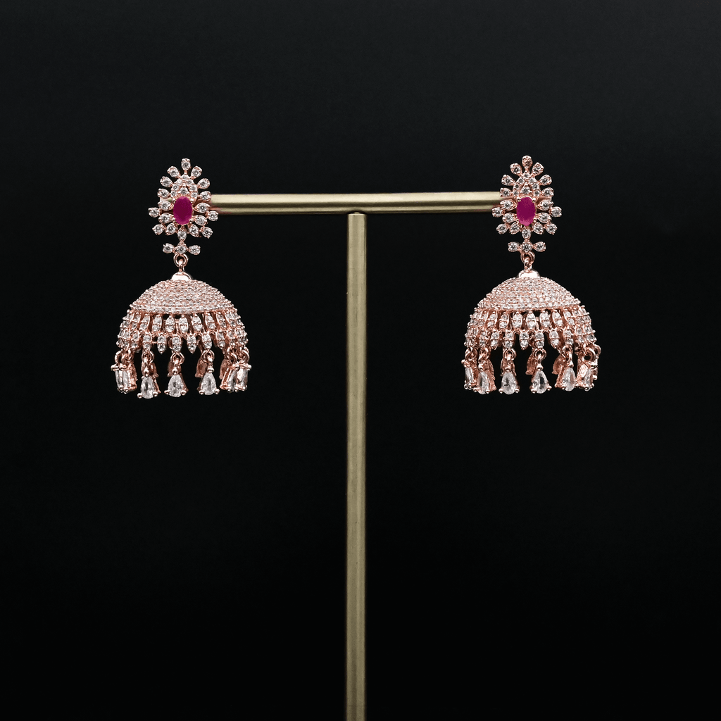 CZ Ruby Earrings