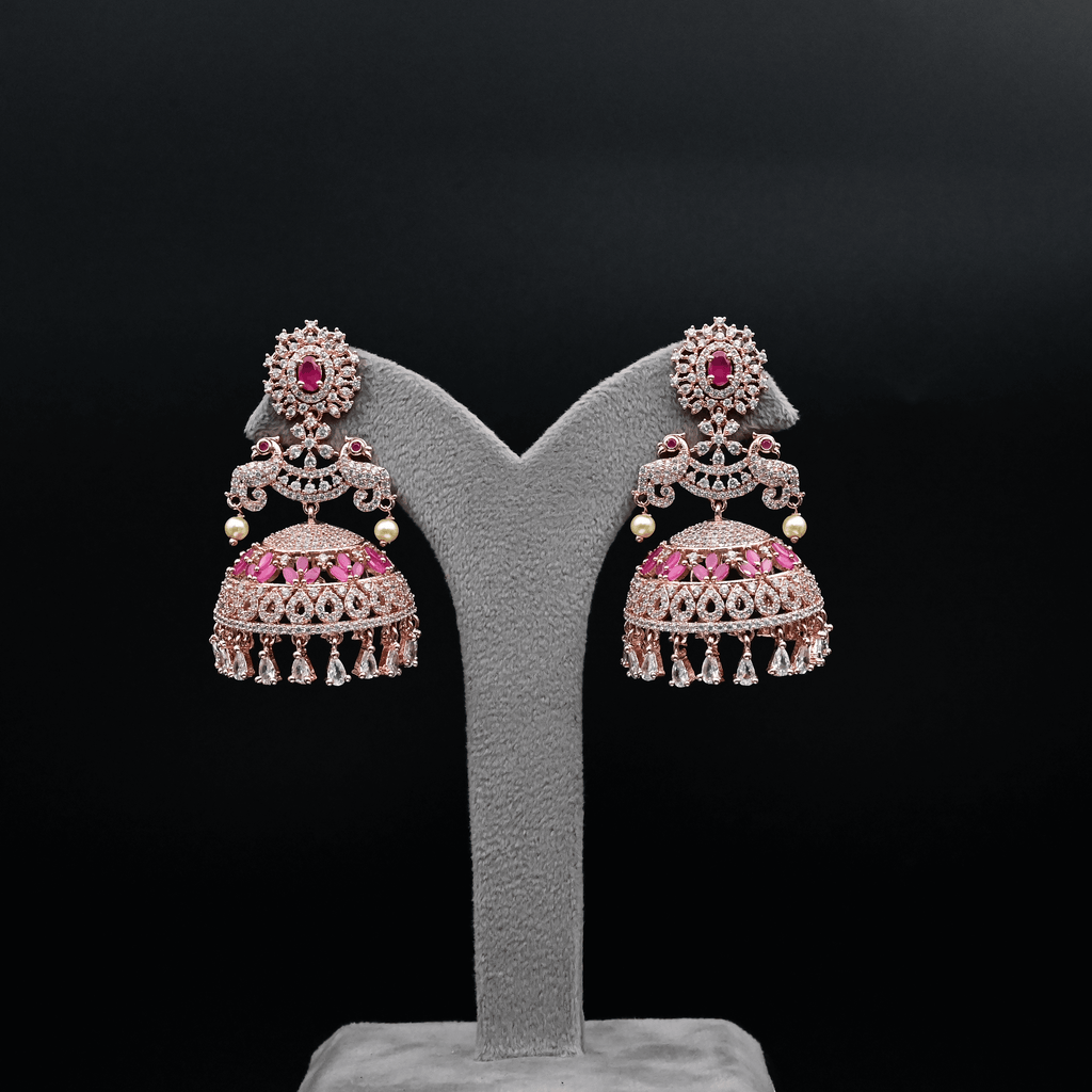 CZ Ruby Earrings