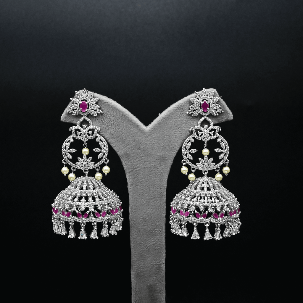 CZ Ruby Earrings