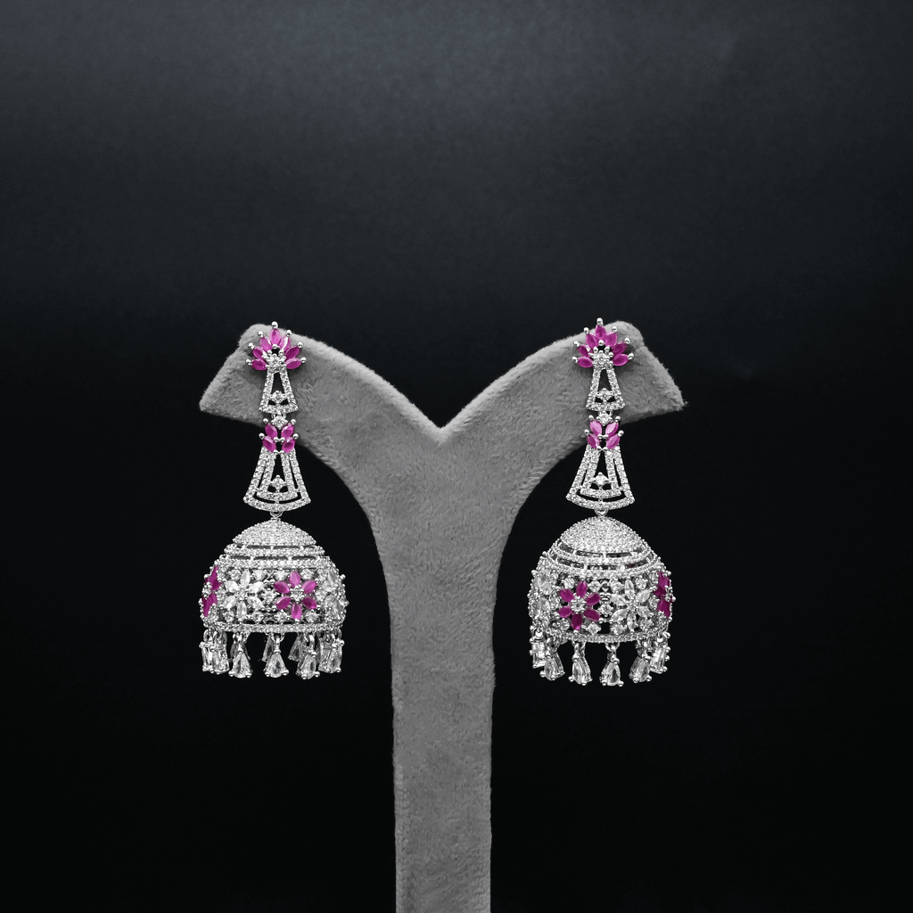 CZ Ruby Earrings