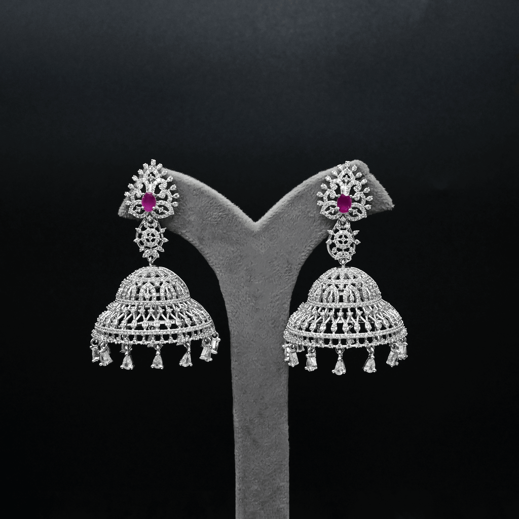 CZ Ruby Earrings