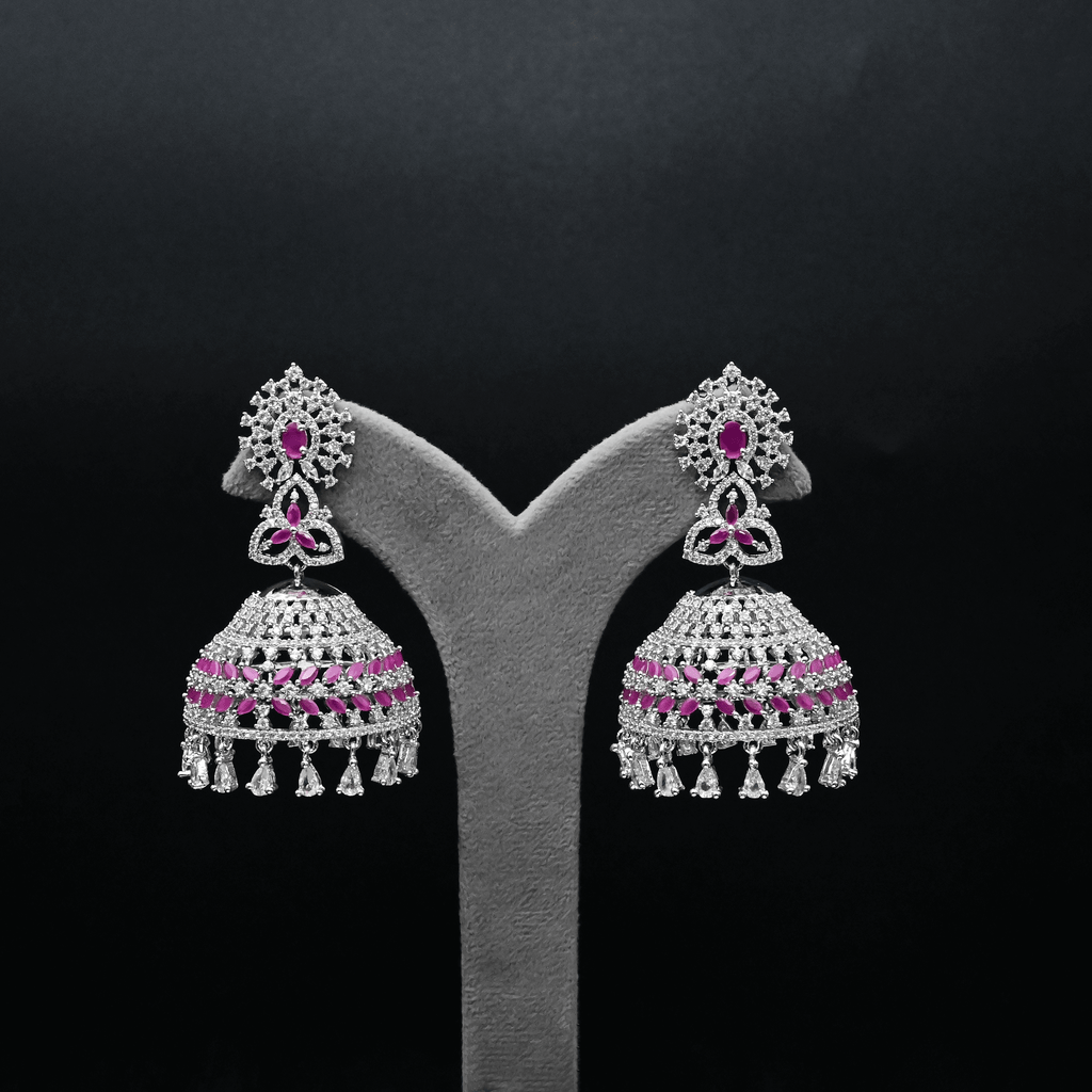 CZ Ruby Earrings