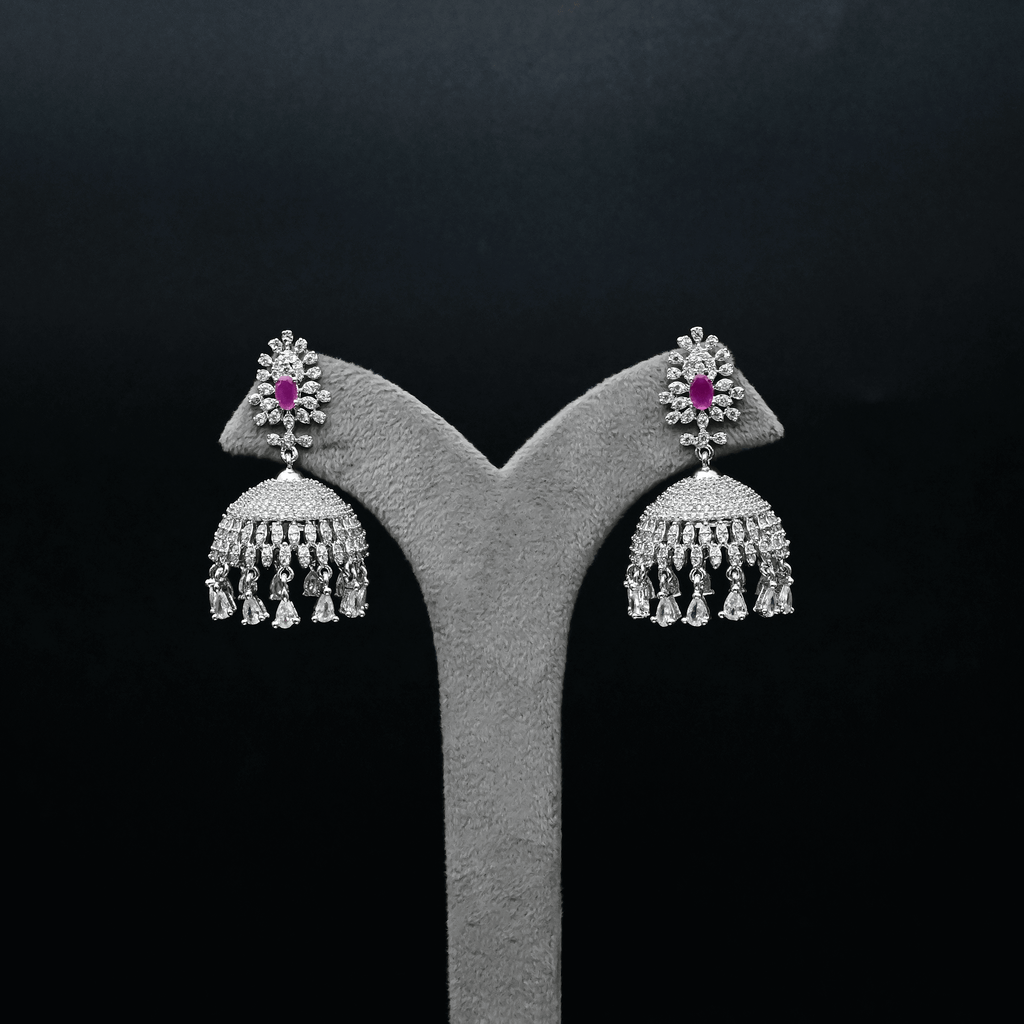 CZ Ruby Earrings